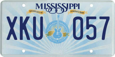MS license plate XKU057