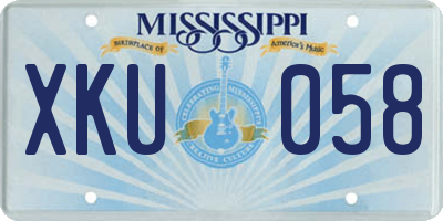 MS license plate XKU058