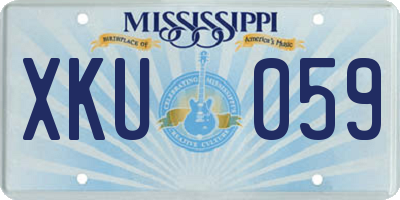 MS license plate XKU059