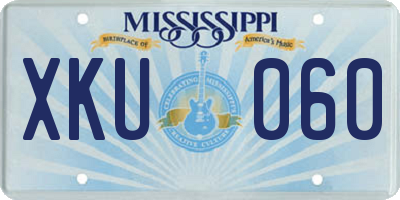 MS license plate XKU060