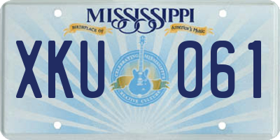 MS license plate XKU061