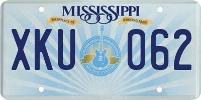 MS license plate XKU062