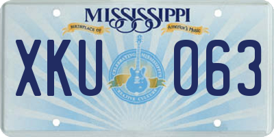 MS license plate XKU063