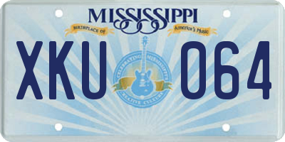 MS license plate XKU064