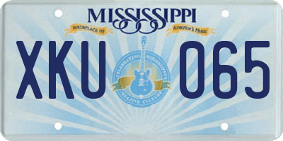 MS license plate XKU065
