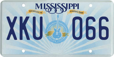 MS license plate XKU066
