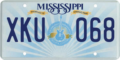 MS license plate XKU068