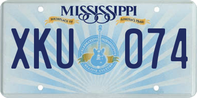 MS license plate XKU074