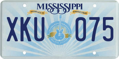 MS license plate XKU075