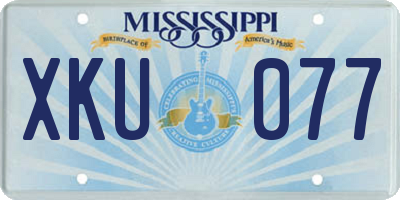 MS license plate XKU077
