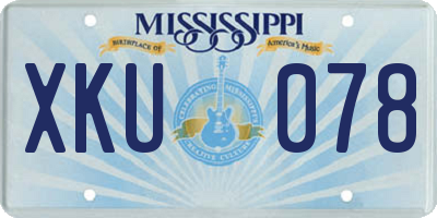 MS license plate XKU078