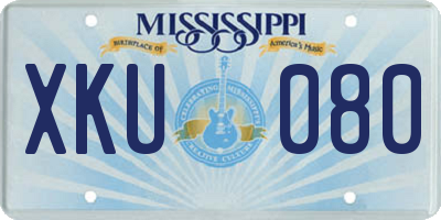 MS license plate XKU080