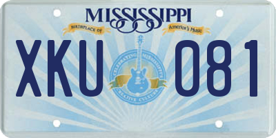 MS license plate XKU081