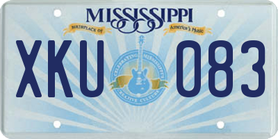 MS license plate XKU083