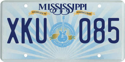MS license plate XKU085