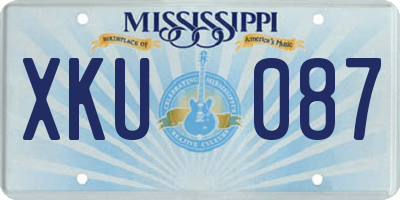 MS license plate XKU087