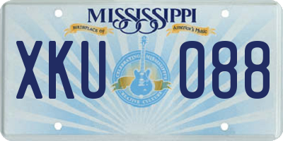 MS license plate XKU088