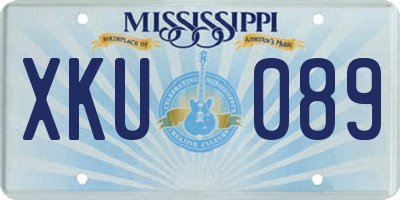 MS license plate XKU089