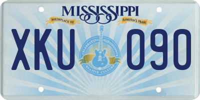 MS license plate XKU090