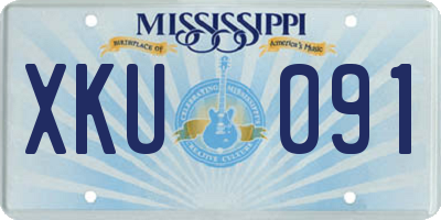 MS license plate XKU091