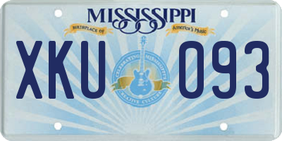 MS license plate XKU093