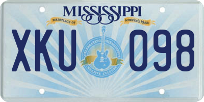 MS license plate XKU098