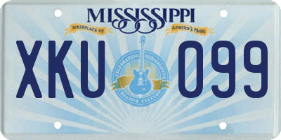 MS license plate XKU099