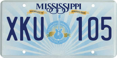 MS license plate XKU105