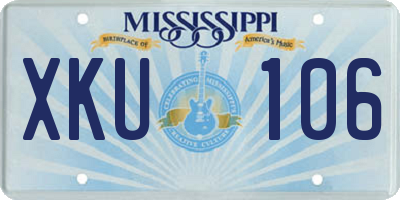 MS license plate XKU106