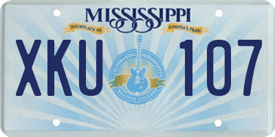 MS license plate XKU107