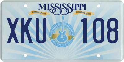 MS license plate XKU108
