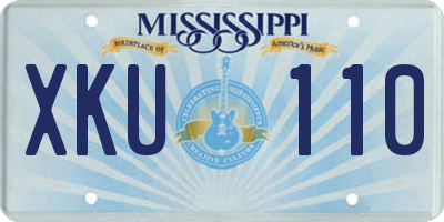 MS license plate XKU110