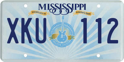 MS license plate XKU112