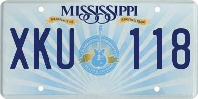 MS license plate XKU118