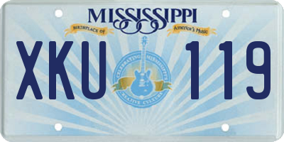 MS license plate XKU119