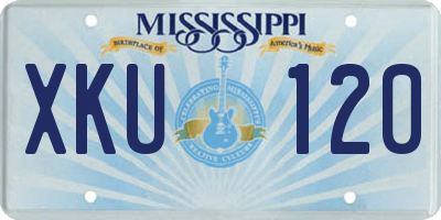 MS license plate XKU120