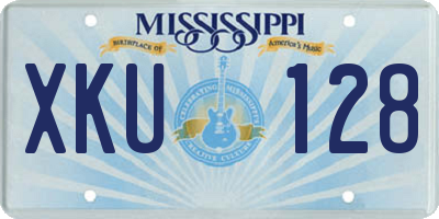 MS license plate XKU128