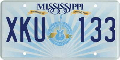 MS license plate XKU133