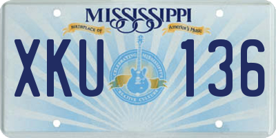 MS license plate XKU136