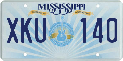 MS license plate XKU140