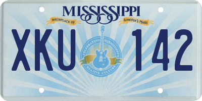 MS license plate XKU142