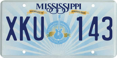 MS license plate XKU143
