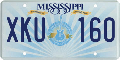 MS license plate XKU160