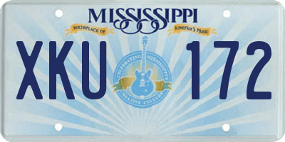 MS license plate XKU172