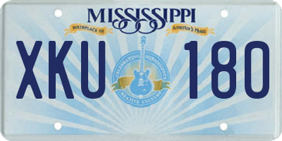 MS license plate XKU180