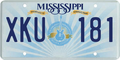 MS license plate XKU181