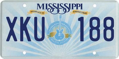 MS license plate XKU188