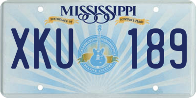MS license plate XKU189