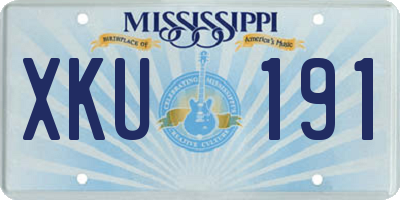 MS license plate XKU191