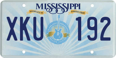 MS license plate XKU192